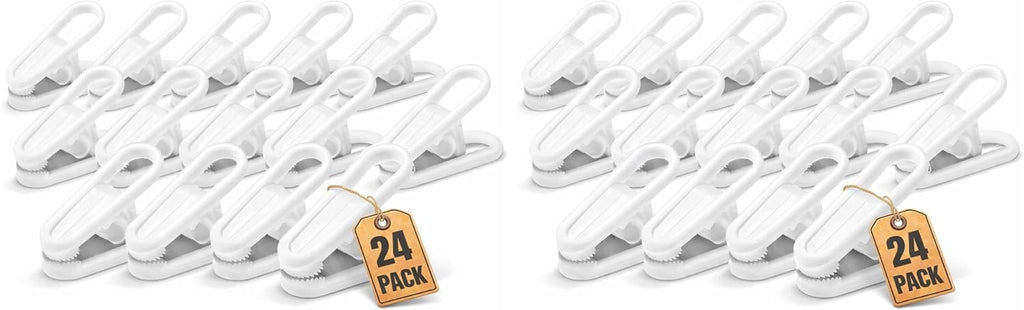 Multi-Purpose Hanger Clips (24 Count) White (Pack of 2)