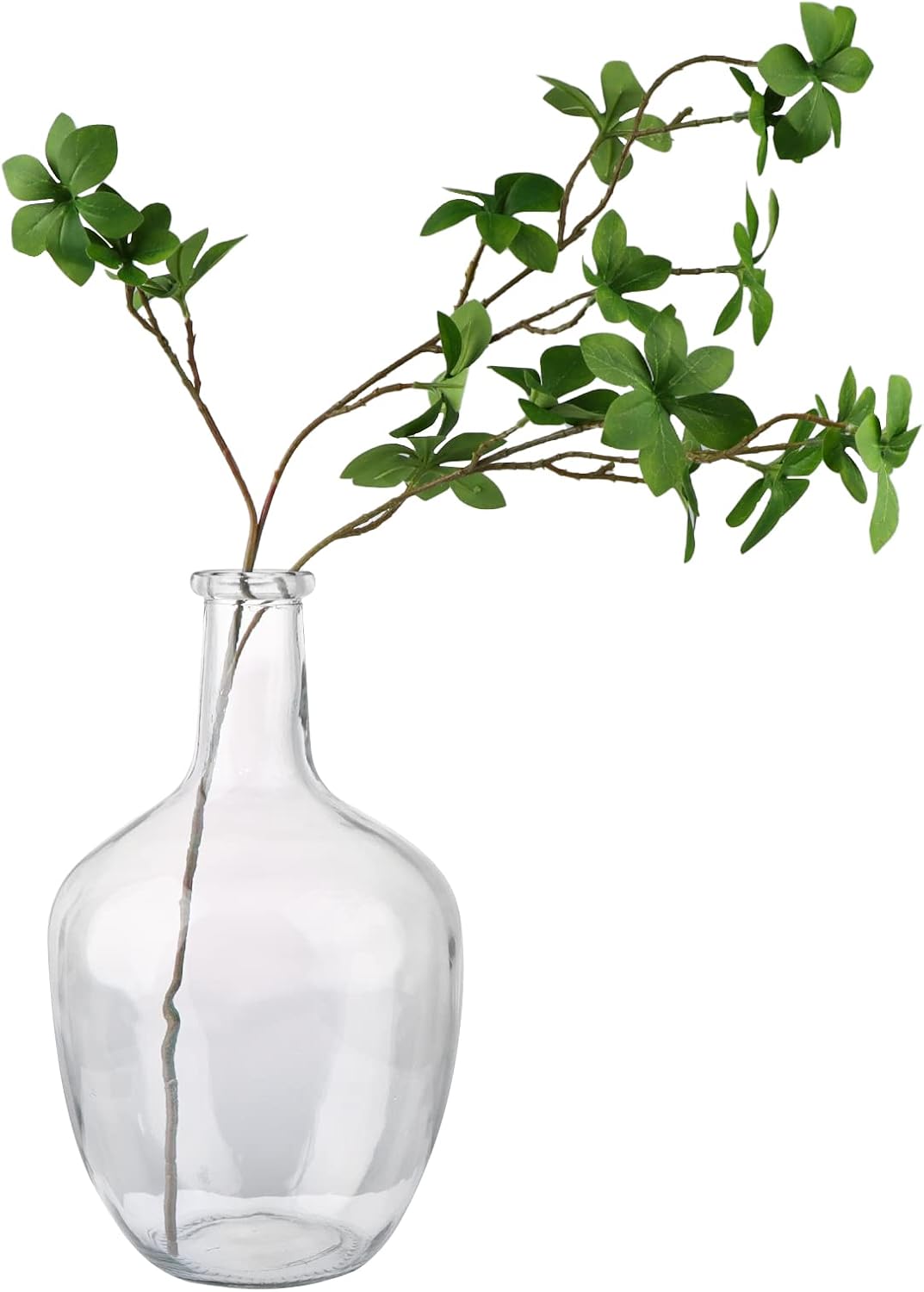 PINIWON Large Clear Glass Vase, 11.2'' H x 7.1'' W, Bubble Flower Vase