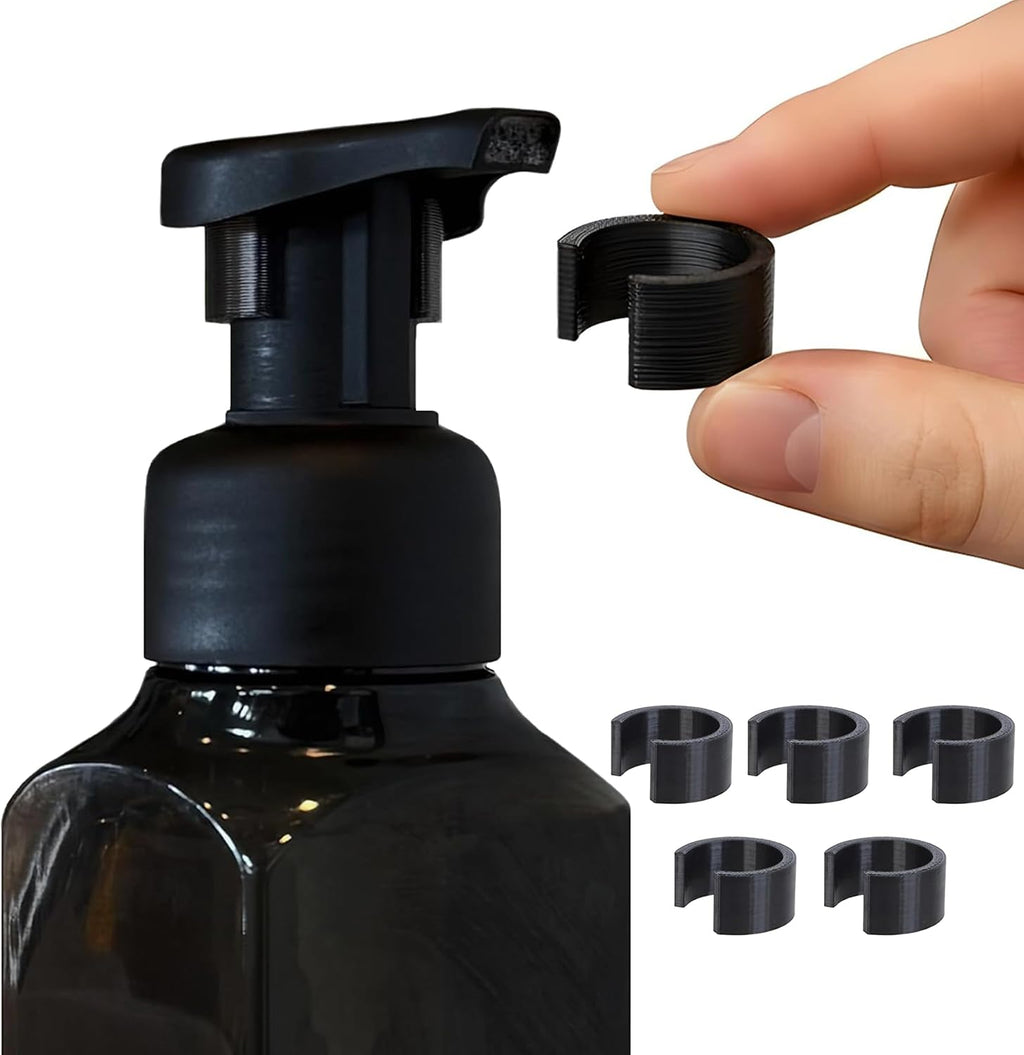 SudSaver Flow Limiter Clips - Compatible with Bath & Body Works Foaming Soap Dispensers - Use 40% Less Hand Soap - Made in The USA - (5-Pack) (Smoke)