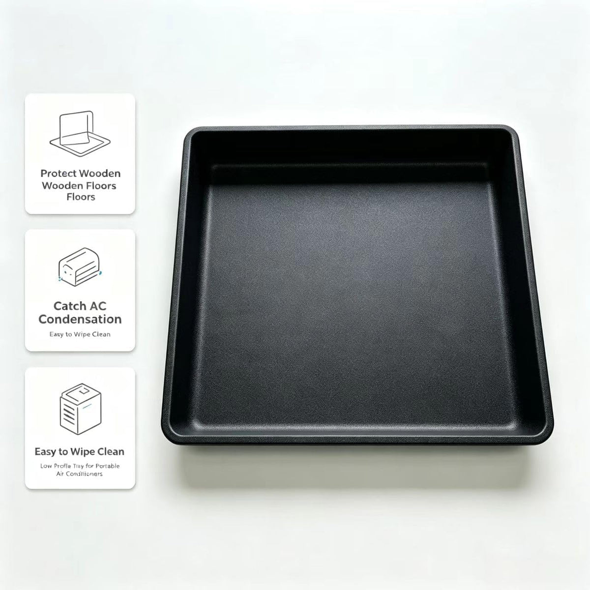 17''x 17" AC Drip Pan, Mini Fridge Drip Tray, Oil Drip Pan, Protect Leak for Multi-Purpose Use (1)