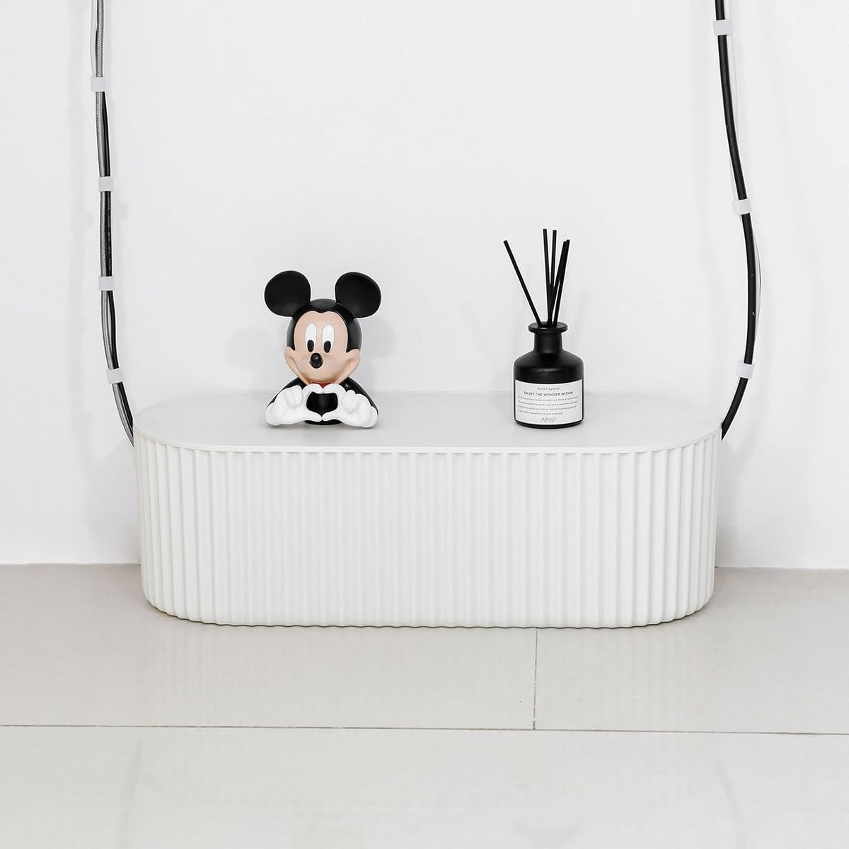 White Cable Management Box with Lid, Large, Plastic