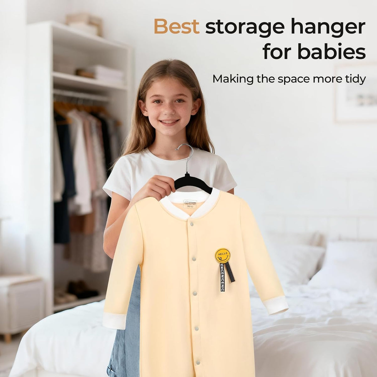 GoodtoU Velvet Kids Clothes Hangers 50 Pack 14.3 Inch Black