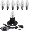 Himalayan Salt Lamp Cord, with Dimmer Switch ,Christmas Bulb,Salt Lamp Cord with Dimmer Control and Base Assembly,5 Feet ,E12 Base for Himalayan Salt Lampsand with six Free 15W Bulbs for Salt Lamp (1)