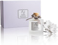 Reed Diffuser Sets, 6.76 Fl. Oz / 200ML Ceramic Diffuser Flower Gift Box, Home Reed Diffuser for Bathroom Office Bathroom Living Room Decor (Lavender White)