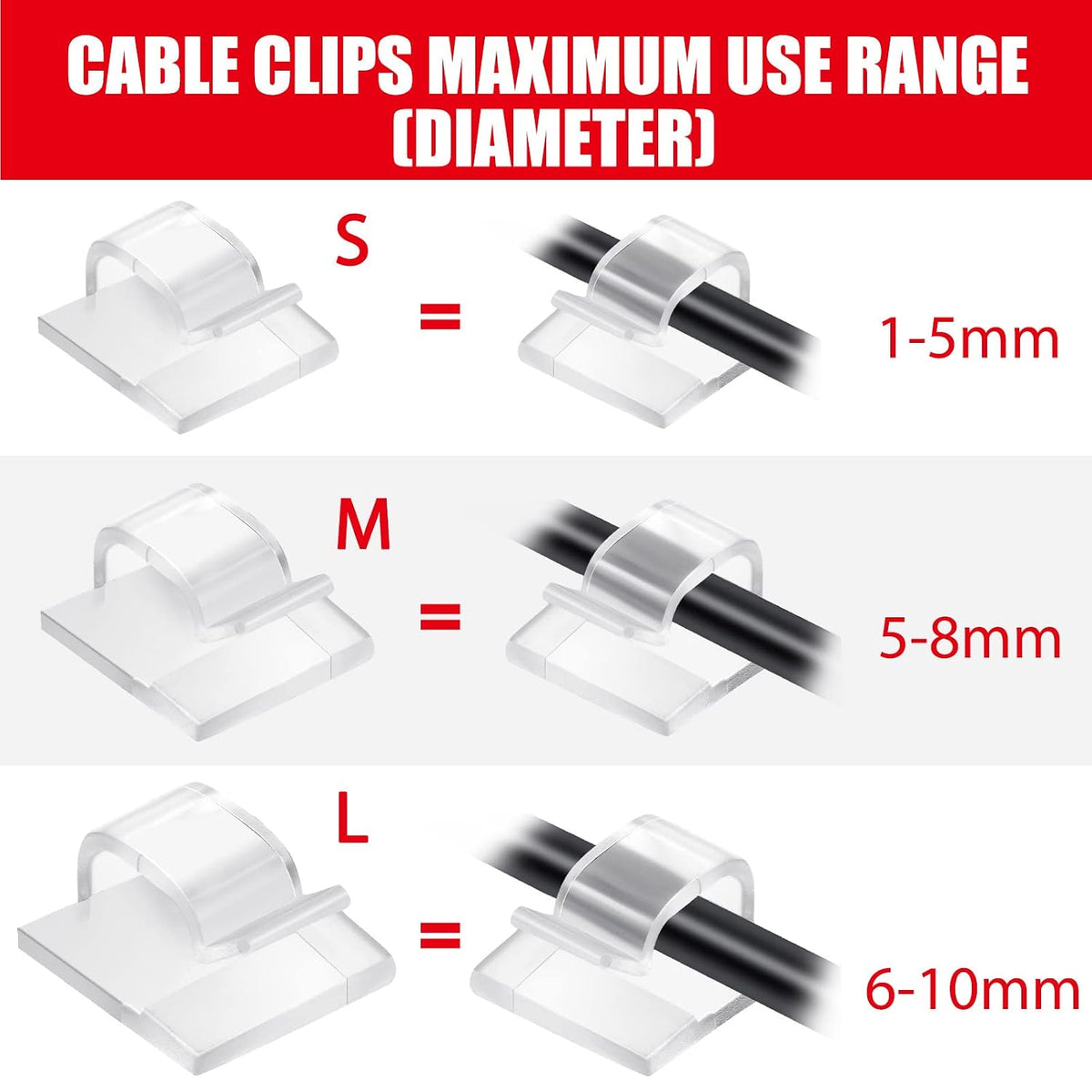 Blulu 100 Pcs Christmas Light Clips, Self Adhesive, Small, Clear