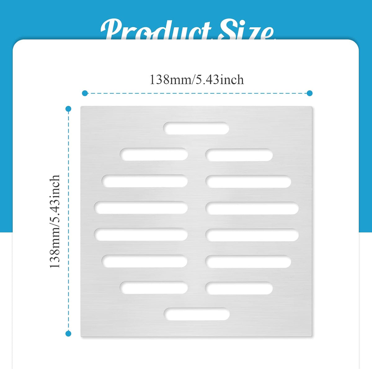 6 Inch Square Drain Cover Stainless Steel