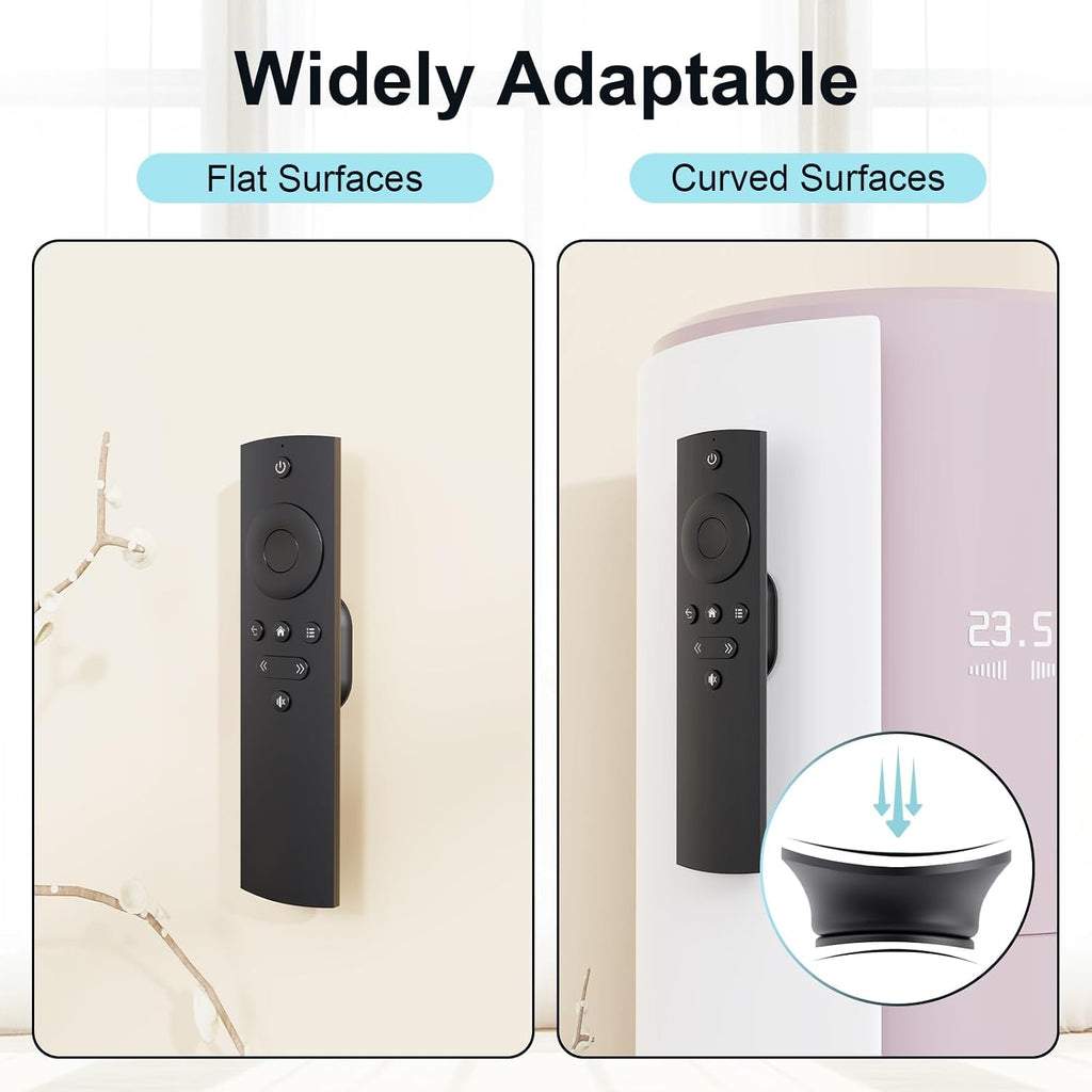 Magnetic Silicone Remote Control Holder Wall Mount for TV Fan 6 Pack Black