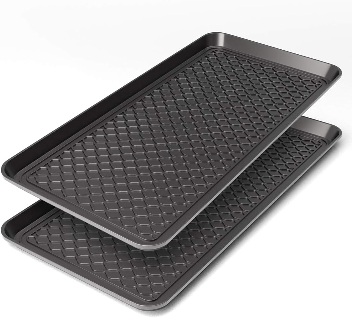 Finorder Multi-Purpose Boot Trays, 2 Pack, 30" x 15" x 1.2", Black