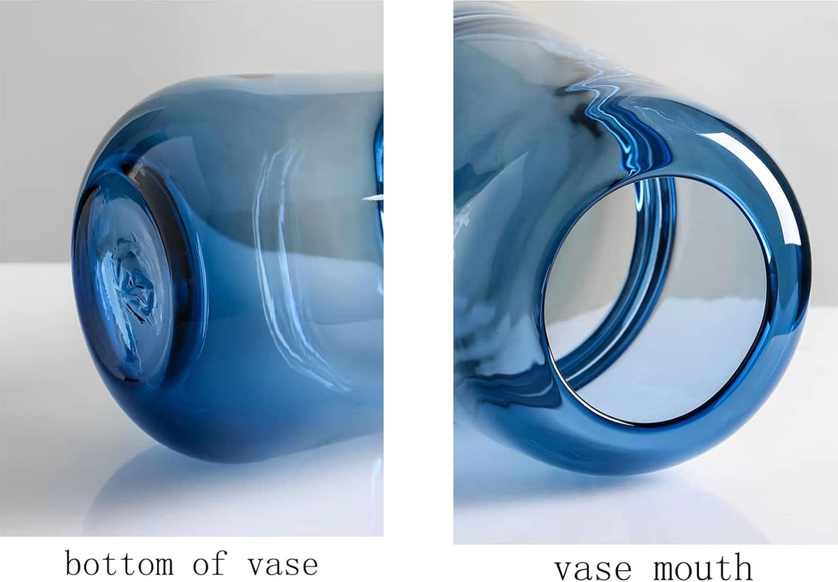 Modern Minimalist vase, Crystal Glass vase, Flower vase, Dried Flower vase(Blue)