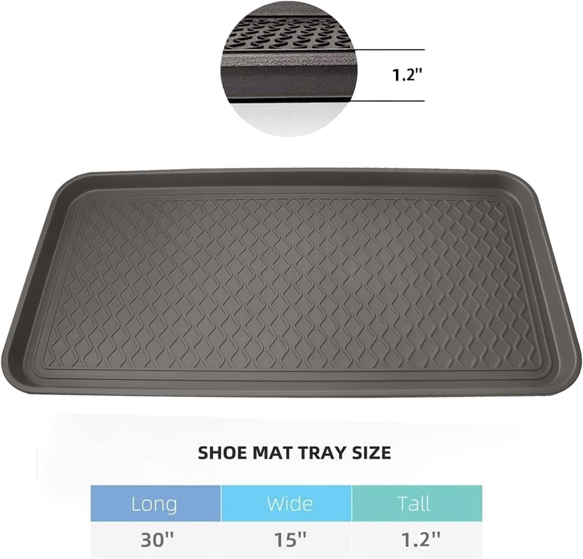 Finorder Boot & Shoe Trays, 2 Pack, 30" x 15" x 1.2", Gray