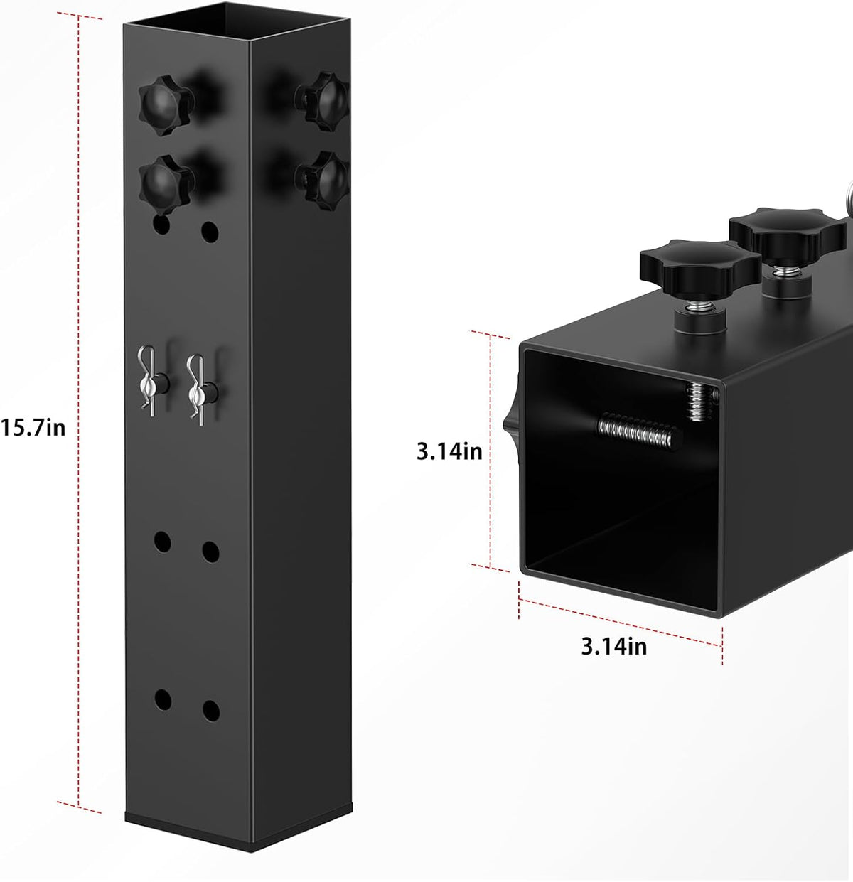 Up Grade 4 Pack Carbon Steel Dorm Bed Riser 3.15" Diameter Metal Bed Riser for Square Wooden Bed Frame, Table Adjustable to 3.2", 5.1", 8.1" or 11.2" Height (for Bed Leg 2.3-3.1")