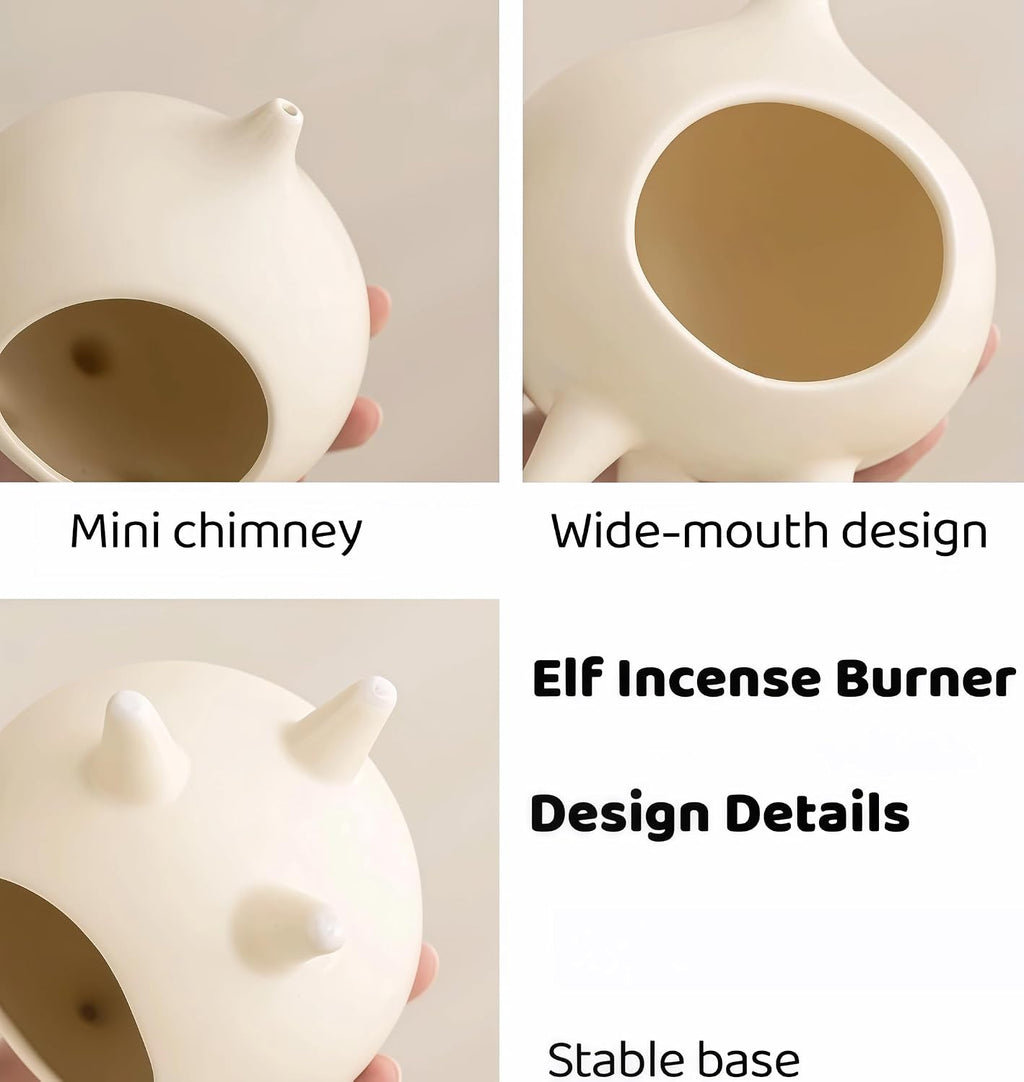 Ceramic Palo Santo Holder & Cone Incense Burner - Mini Chimney