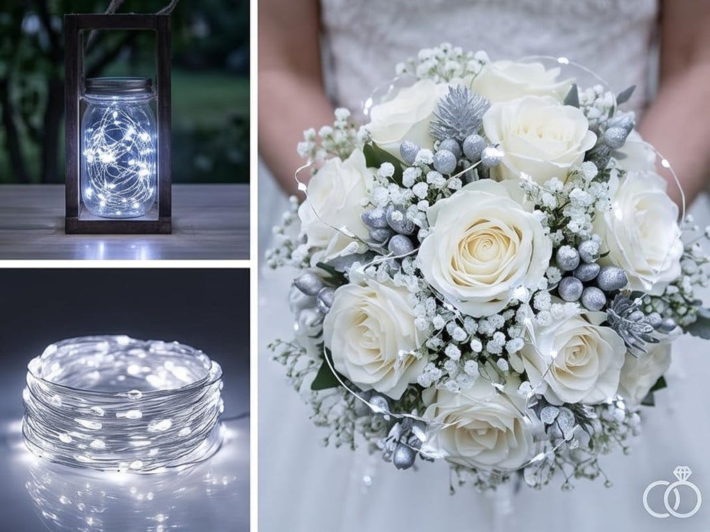 24 Pack Battery Operated Fairy Lights - 6.6ft 20 LED Silver Copper Wire String Lights, Waterproof Mini Starry Lights for DIY Centerpieces, Mason Jars, Wedding, Christmas, Bedroom Decor (Cool White)