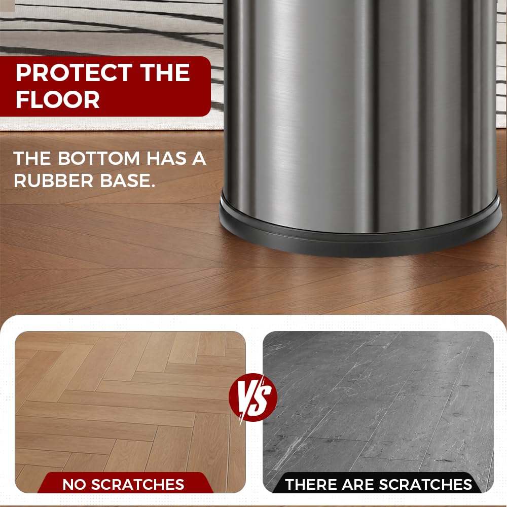 9L/2.4Gal Small Trash Can with Flip Lid,Bathroom Trash can