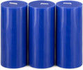 Dinil Blue Pillar Candles 3x6 Inch, Set of 3 Unscented Dripless Smokeless Candles, 65+ Hour Burn Time for Wedding Centerpiece, Dinner Table & Home Decor