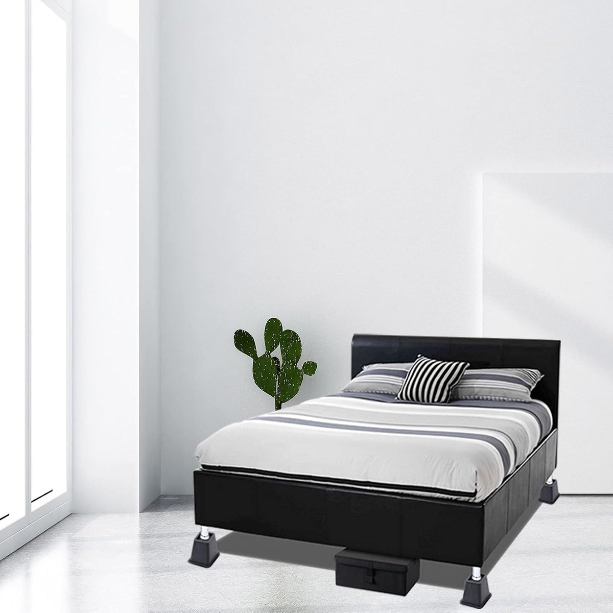 Bed Risers 3 Inch, Heavy Duty Square Furniture Frame Lift, Set of 8
