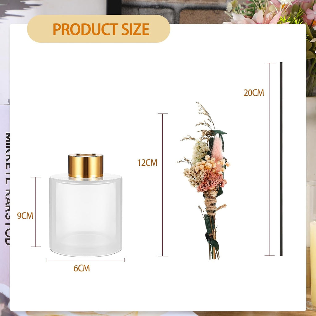 Rtteri 2 Sets Empty Reed Diffuser Bottles with Sticks, 5oz,Milky Color