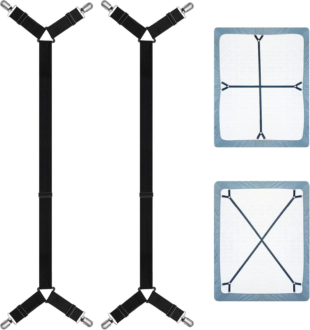 RayTour Sheet Keeper Straps Bed Sheet Holder for Corners Bedsheet Stays Suspender Clips Fitted Sheet Holder Garters Fasteners Mattress Clamps