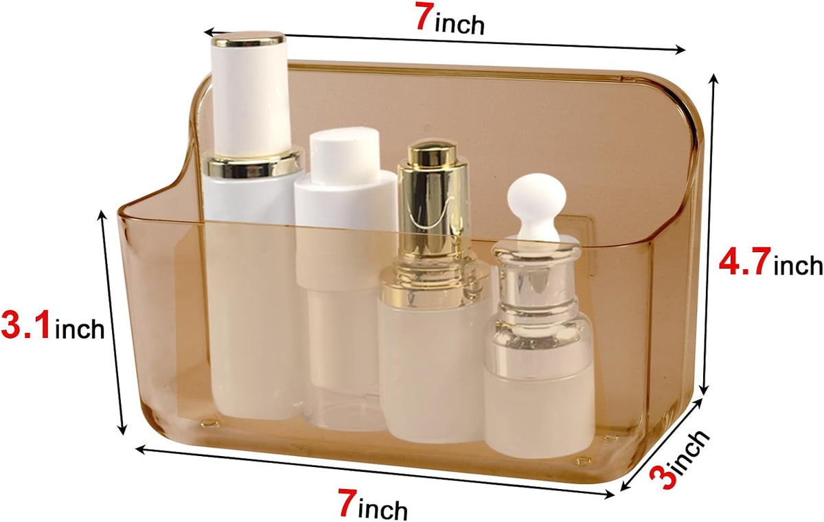 CGBE 2-Pack Cabinet Door Organizer, Self Adhesive Bathroom Shelves, Amber
