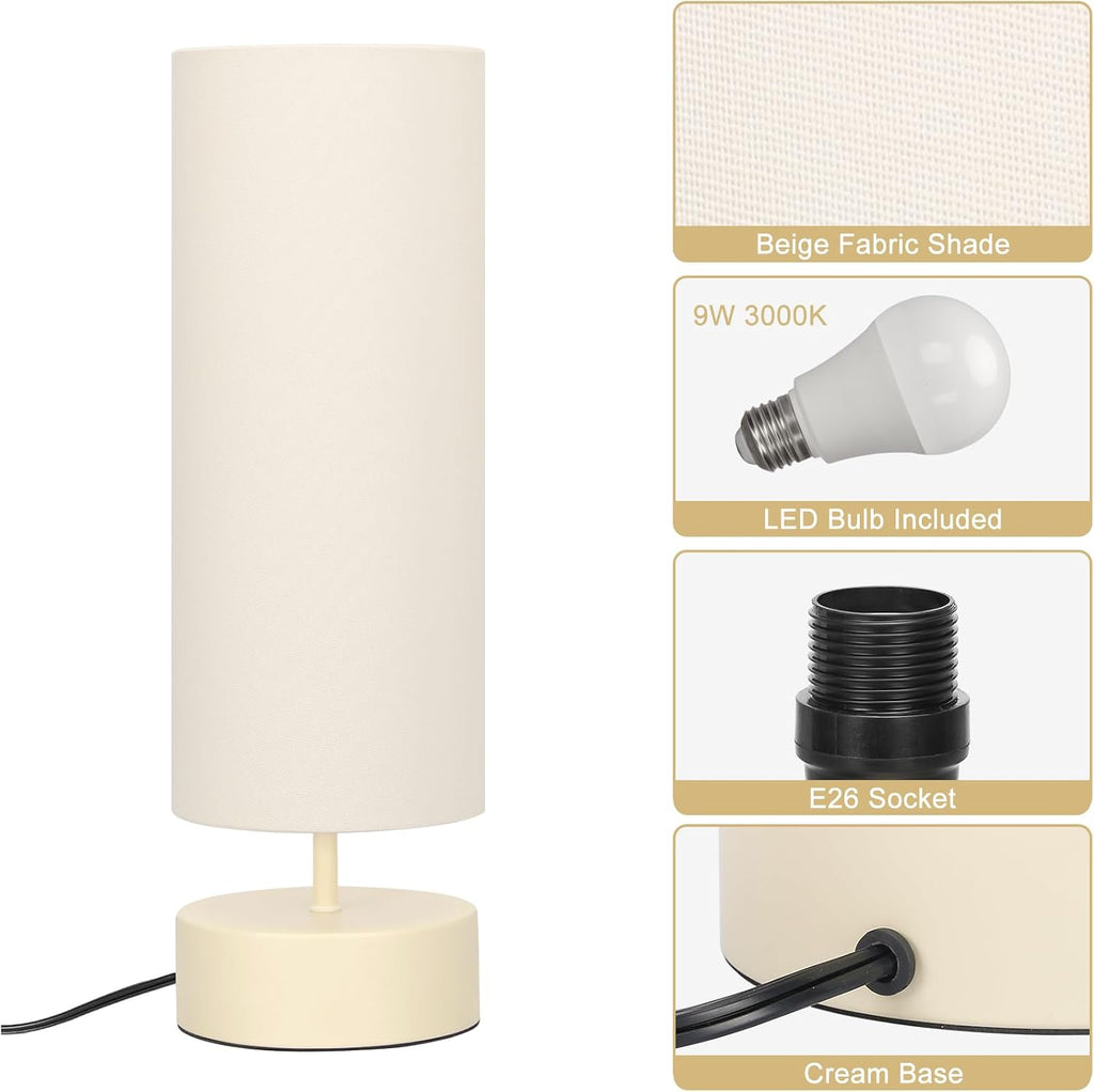 Touch Control Table Lamp, 3 Way Dimmable Bedside Lamp, Modern Desk Lamp