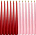 6 Pack Red 6 Pack Pink Taper Candle for Romantic Wedding Home Decor