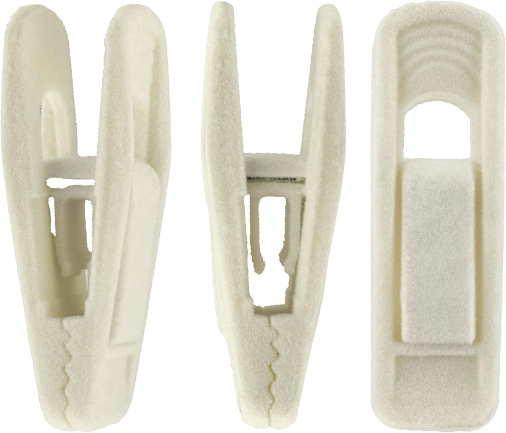 Velvet Hangers Clips, 20 Pack Ivory Pants Hanger Velvet Clips