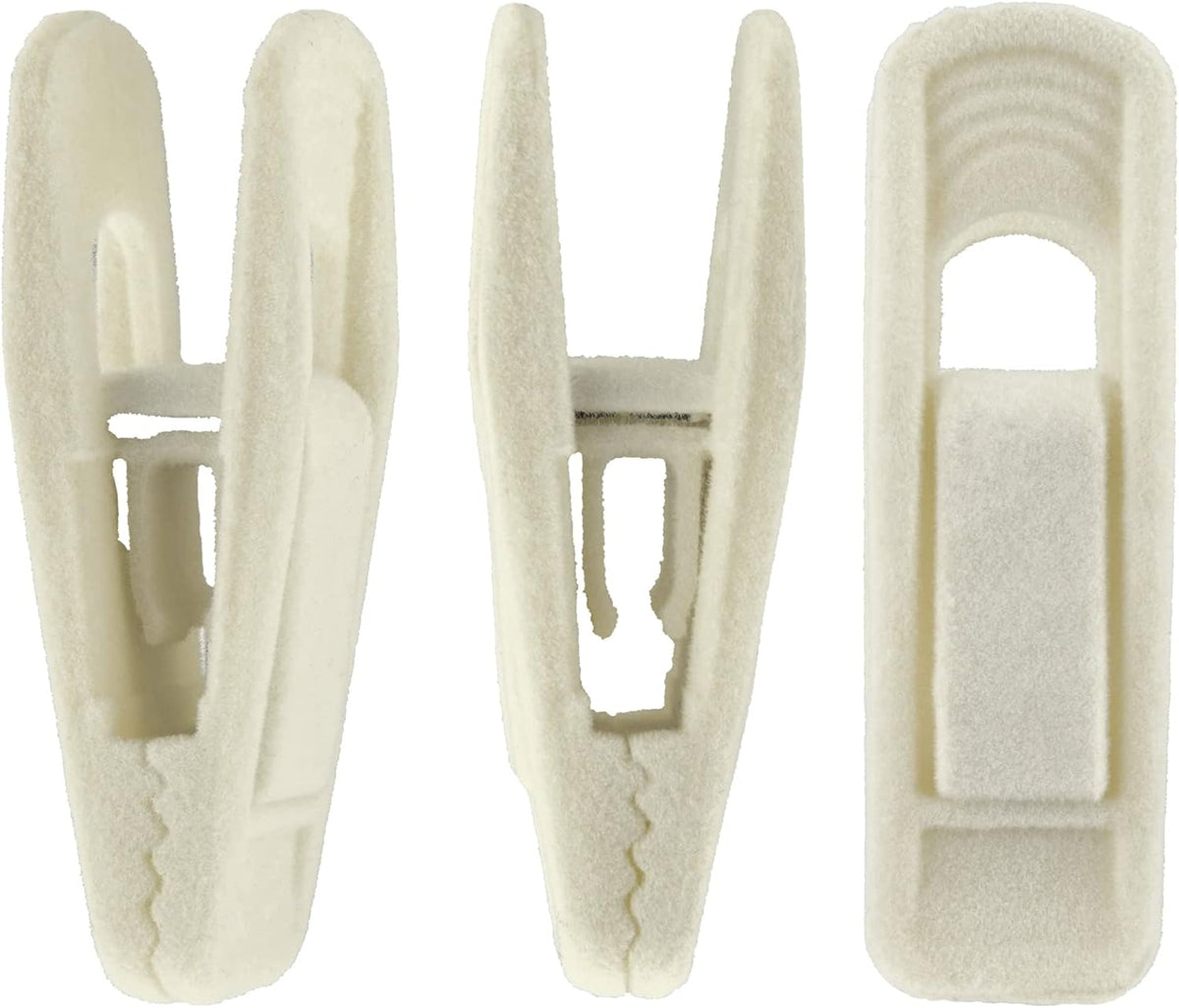 Velvet Hangers Clips, 20 Pack Ivory Pants Hanger Velvet Clips