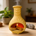 Yellow Mini Chiminea Palo Santo Holder, Handmade Ash Catcher Smudge Bowl