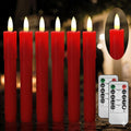 6.7 Inch LED Candles Battery Operated, Red, Set of 6