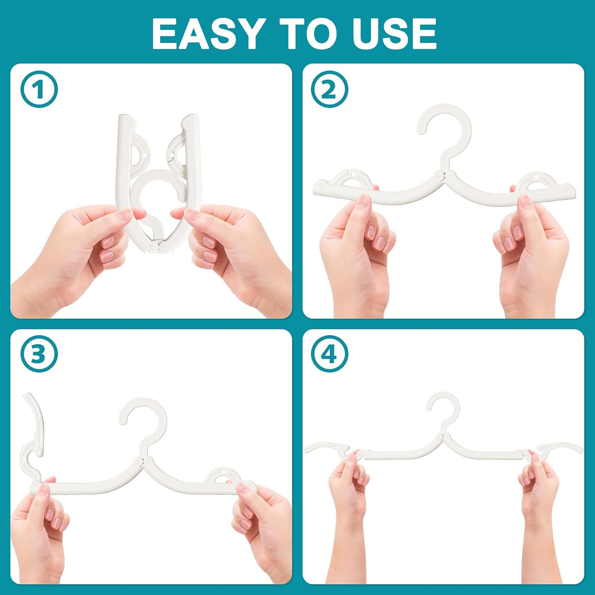 10 Pcs Foldable Travel Hangers Cruise Ship Essentials 2026 Phone Size White