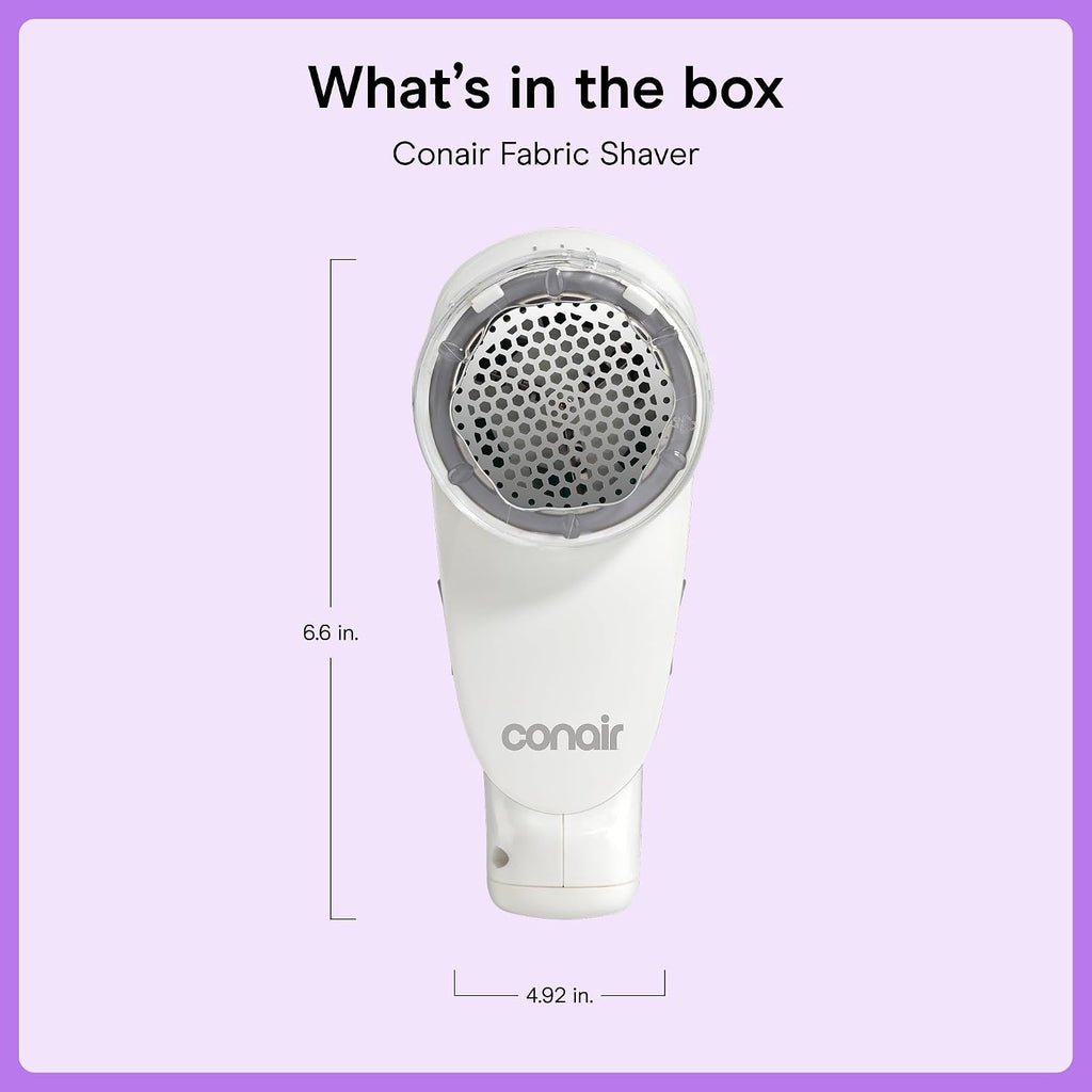 Conair Fabric Shaver & Lint Remover for Every Fabric, Rechargeable, 2" Head