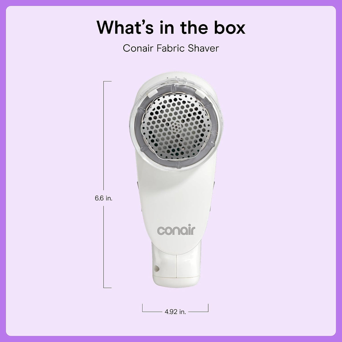 Conair Fabric Shaver & Lint Remover for Every Fabric, Rechargeable, 2" Head