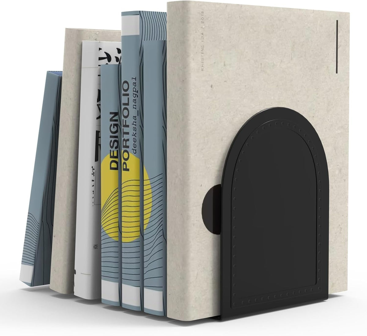 4 Pair Book Ends Metal BookEnds Universal Economy Bookend (Black, 4 Pair)