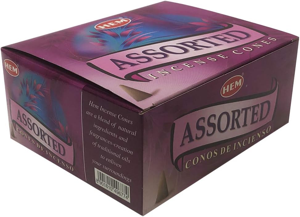 Hem Incense Cones Variety Pack #1 and Cone Incense Burner Bundle with 6 Unique Fragarances