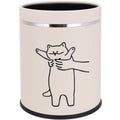 Juju Cat Trash Can - Cat Decor Garbage Can - Small Waste Basket for Bedroom - Garbage Bin Trashcan - Wastebasket Dustbin Trash Cans - 3.3 Gallon / 12.5 Liter (Hey)