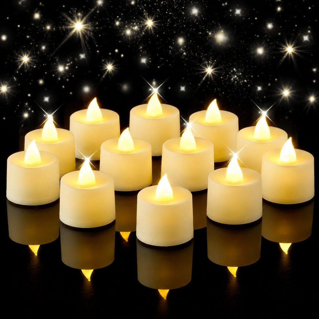 Amagic 50 Pack LED Votive Candles Battery operated, Warm Ivory