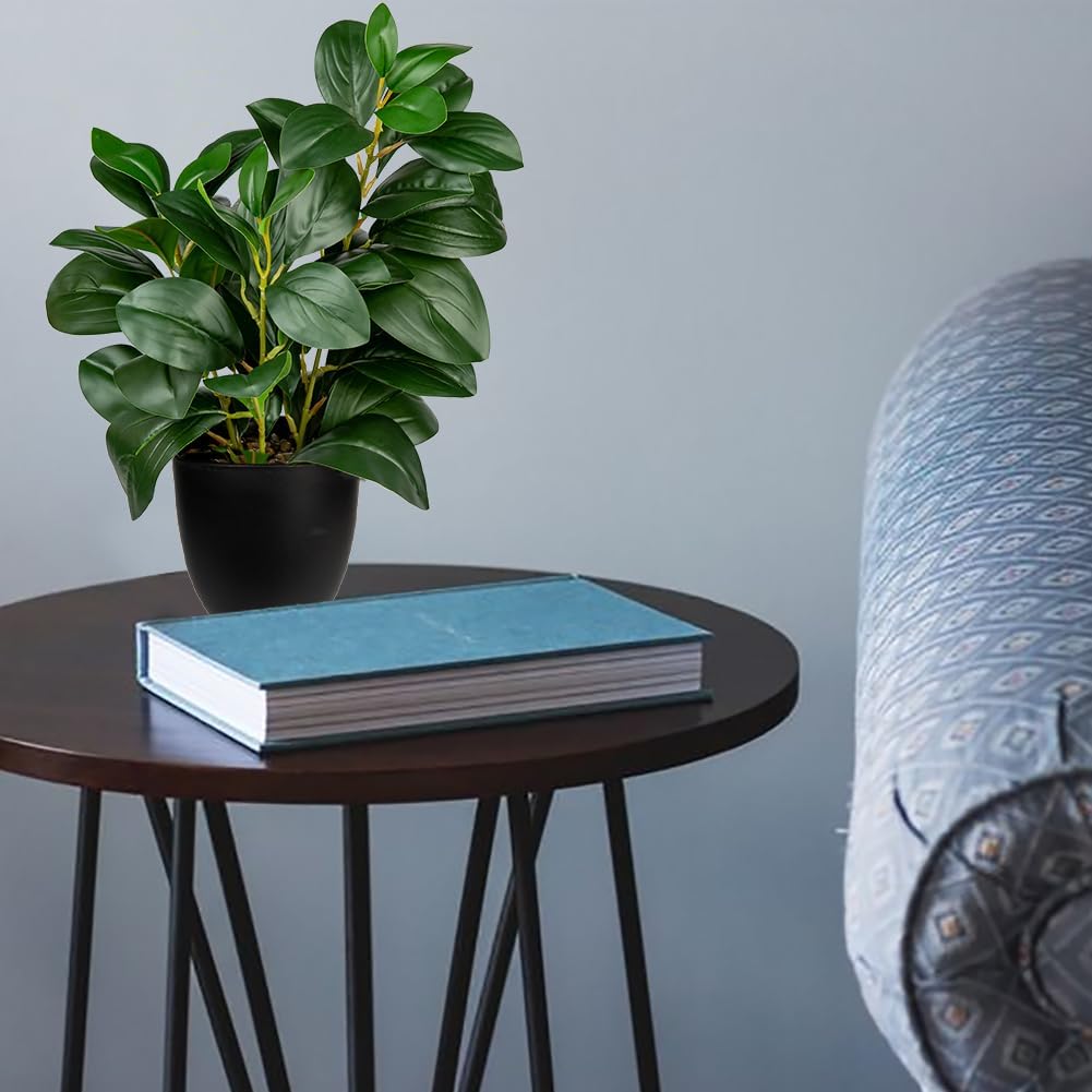 Briful Artificial Plants Mini Camellia Potted Fake Plants Small Faux Plastic Plants Desk Plant Artificial Flowers with Vase for Home Office Desk Kitchen Garden Indoor Decor