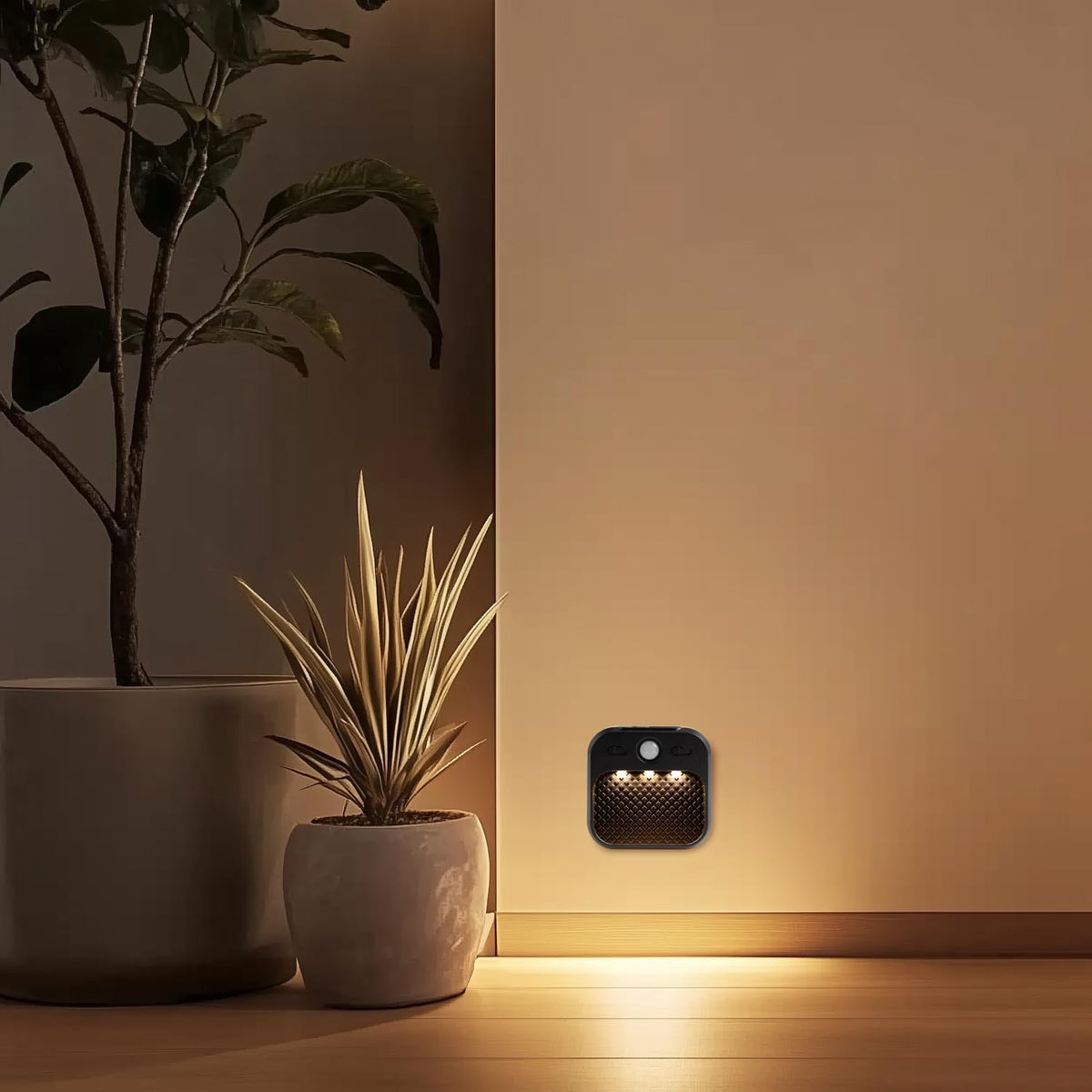 Motion Sensor Night Light Black, Rechargeable Magnetic Night Light with 3 Color Temperatures & Stepless Dimming, Timer Function, Soft Downward Anti-Glare Light for Hallway Stairs Closet Bedroom RV