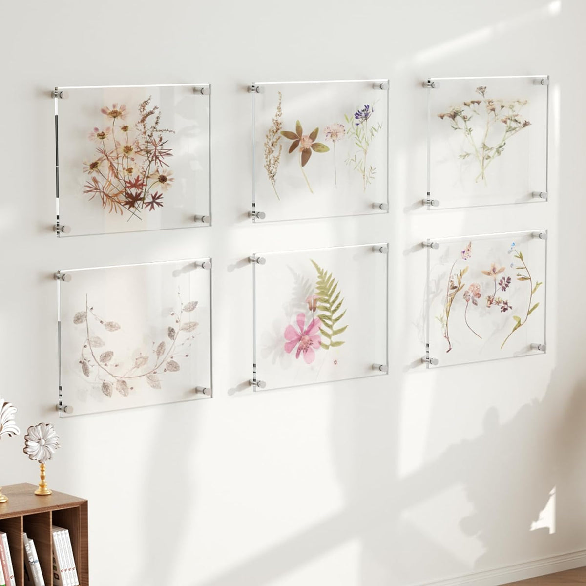 AITEE 8.5x11 Acrylic Picture Frames 4 Pack, Clear Floating Wall Frames
