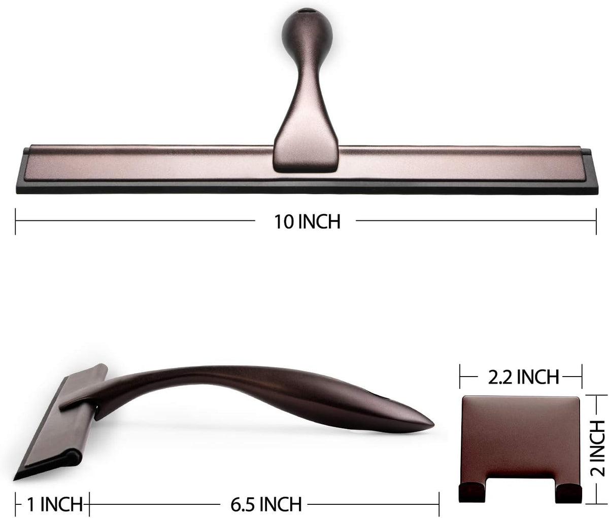 Hiware All-Purpose Shower Squeegee for Shower Doors, Bathroom, Window and Car Glass - Bronze, Stainless Steel, 10 Inches