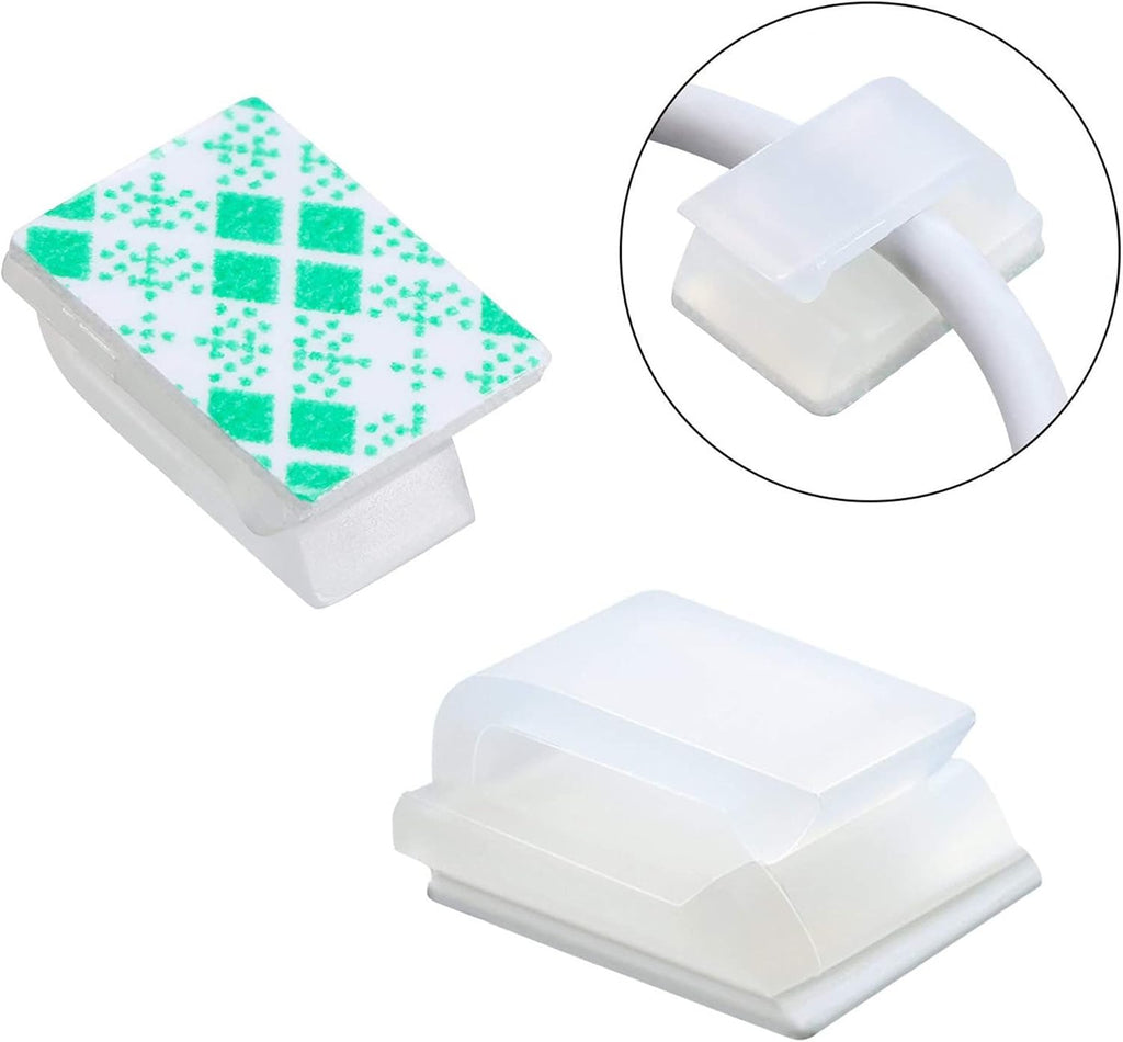 Hicarer 100 Pcs Christmas Adhesive Cable Clips Cord Holder