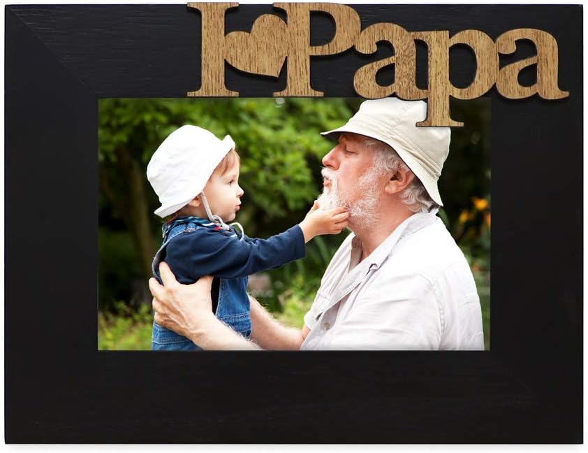 Isaac Jacobs 4x6 Black Wood Sentiments I Love Papa Photo Frame