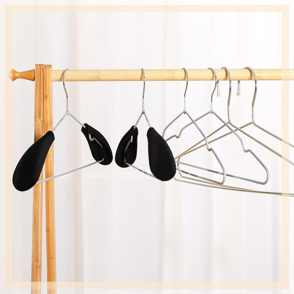 Qunclay 8 Pcs Velvet Hanger Shoulder Pads Black Form Pads Shaper Protectors