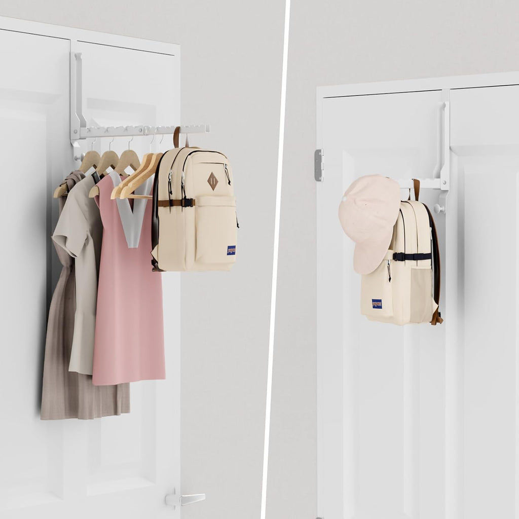 BAKON Folding Over the Door Hanger with 1 Hook, Heavy Duty Over Door Hooks