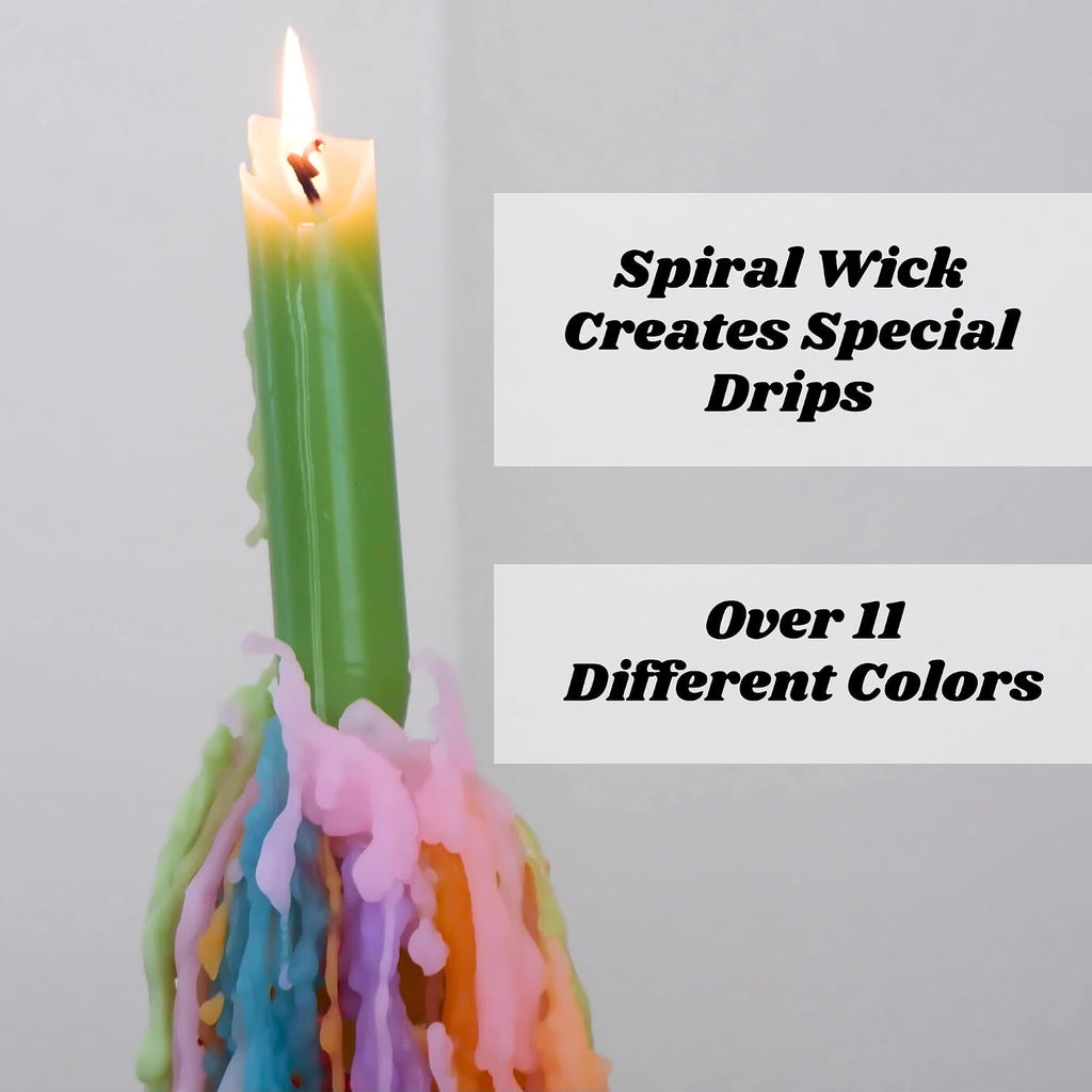 Candlestock Hippie Drippy Drip Candles - Pack of 11 Dripping Taper Candles - Wine Bottle Melting Candles (Purple)