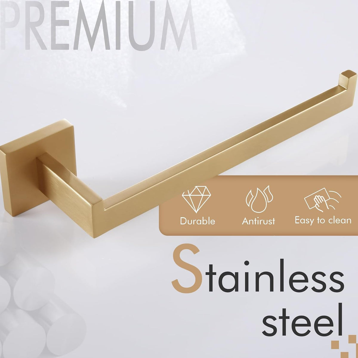 KOKOSIRI Towel Bar for Bathroom Wall Mount 9'' Hand Towel Holder T-304 Stainless Steel Bath Kitchen Accessories, Champagne Bronze B3003CPG