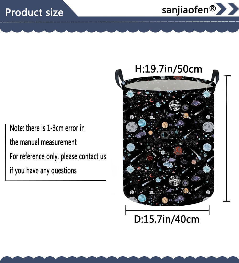 Moon and Stars Laundry hamper Baby Laundry Hamper Collapsible Canvas Waterproof Storage Bin for Kids Clothes Organizer Basket Clothes hamper Star Room Decor(Moon)