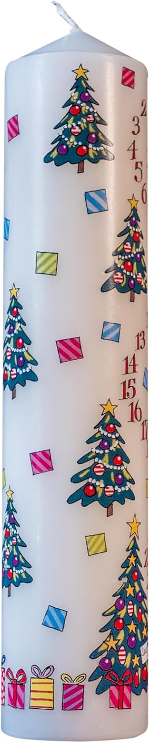 Alison Gardiner Christmas Trees Pillar Candle, 50hr Burn, Unscented