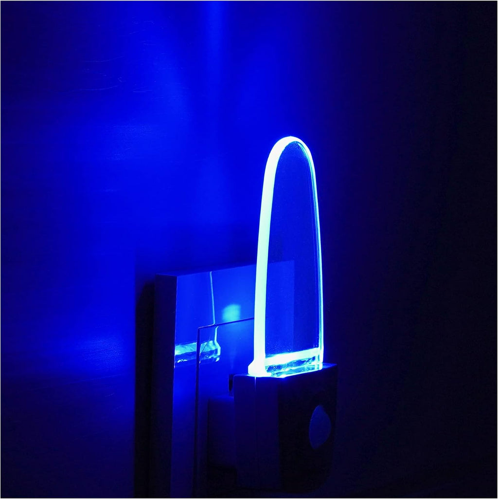 GREENIC Blue Motion Sensor Night Light Plug in 2 Pack, 0.5W LED Motion Detector Night Light Lamp, Automatic Motion Activated Nightlights for Modern Home Decor, Living Room, Bedroom, Bathroom, Kitchen