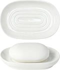 White Ceramic Soap Dish/Tray for Bathroom Shower Kitchen